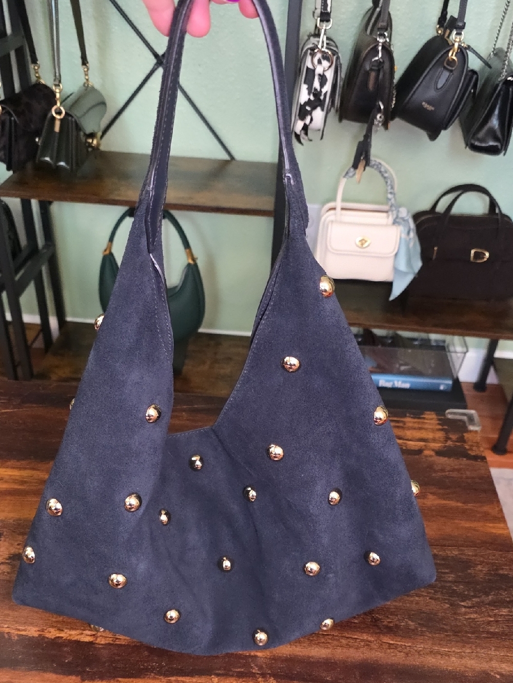Madewell Mylie Shoulder Bag - Juniper Berry Suede